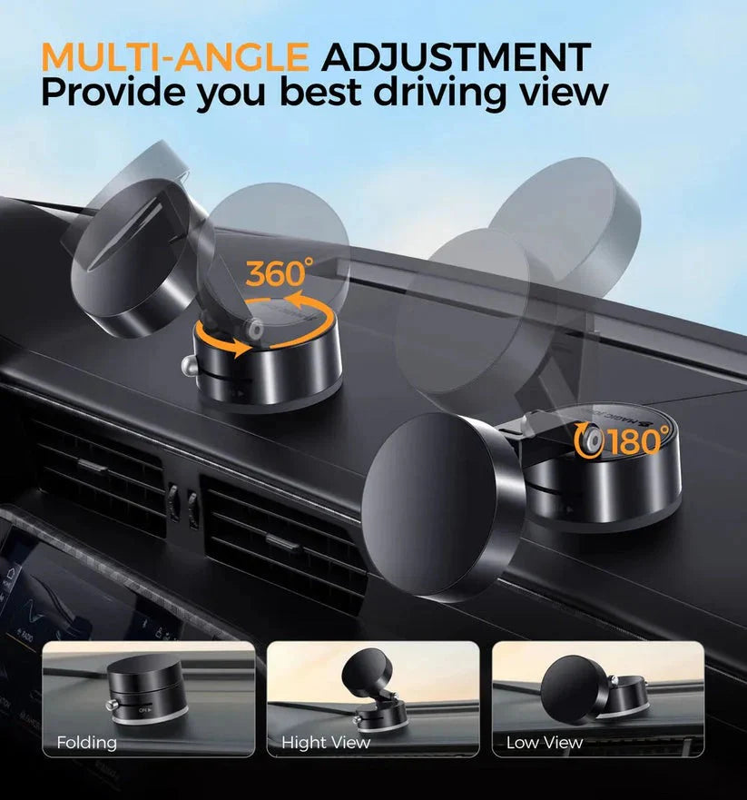Vacuum Magnetic Suction Phone Holder – Ultra-Stable 360° Rotation Mount