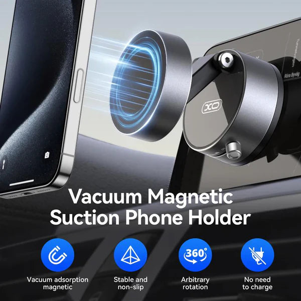 Vacuum Magnetic Suction Phone Holder – Ultra-Stable 360° Rotation Mount