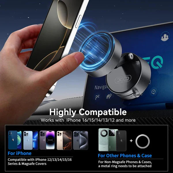 Vacuum Magnetic Suction Phone Holder – Ultra-Stable 360° Rotation Mount