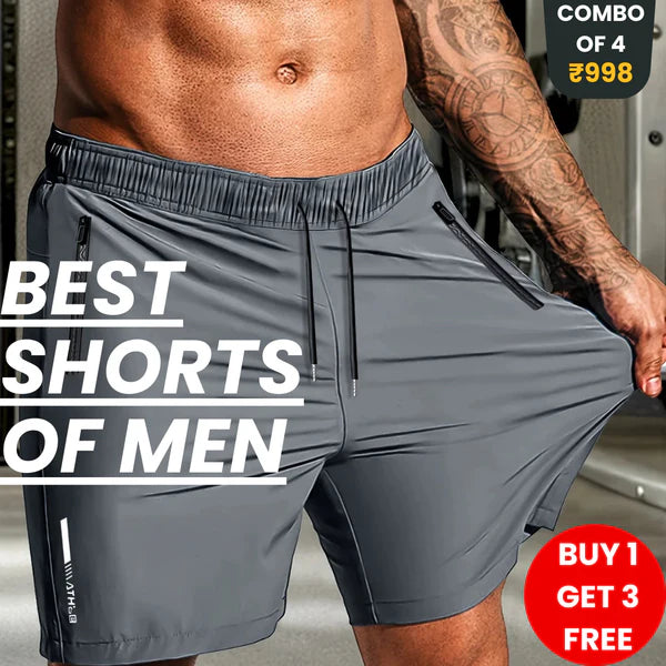 Combo of 3 Men's Stretchable Cotton Shorts for summers ☀️(₹299*/piece)