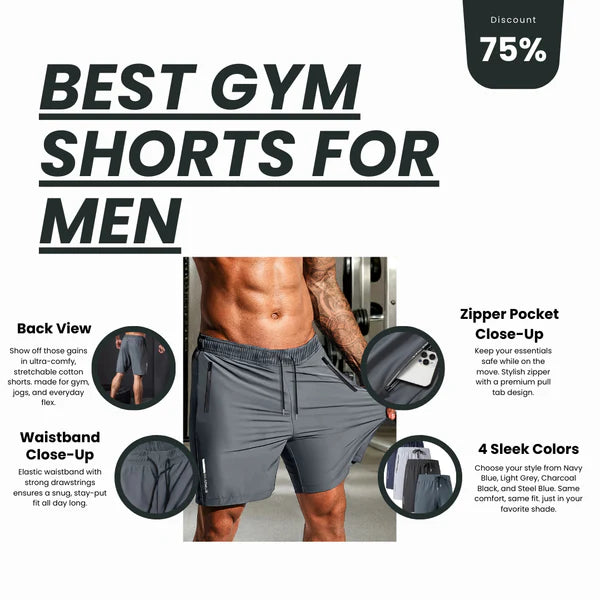 Pack of 3 Men's Stretchable Cotton Shorts for summers ☀️(₹299*/piece)