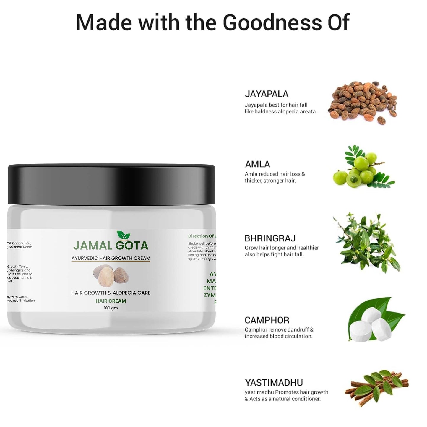 Jamalgota Ayurvedic Hair Growth Cream (Pack of 2)