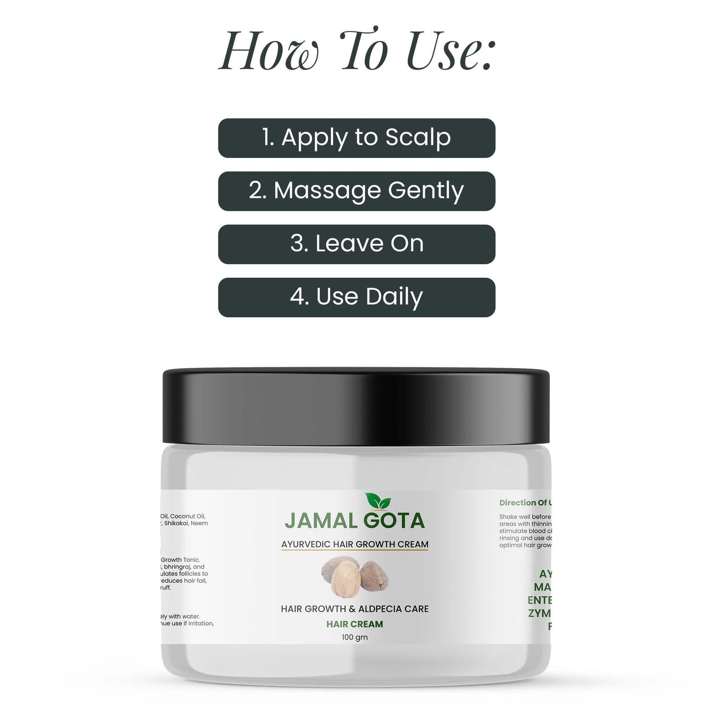 Jamalgota Ayurvedic Hair Growth Cream (Pack of 2)