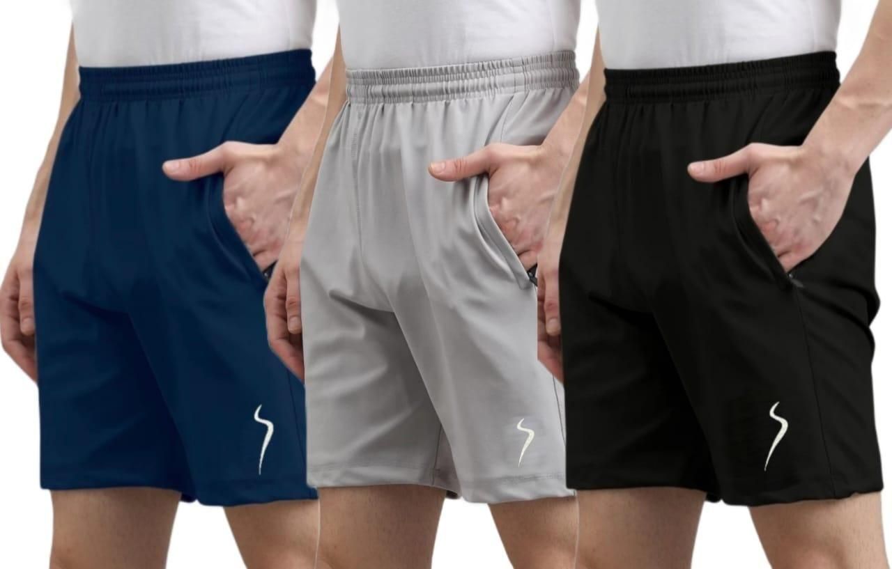 Combo of 3 Men's Stretchable Cotton Shorts for summers ☀️(₹299*/piece)