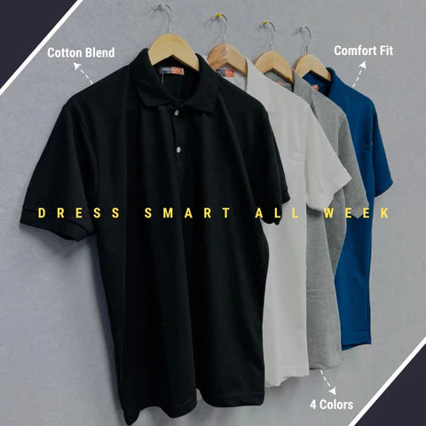Men's Polo T-Shirt Pack Of 4 (Buy 1 GET 3 FREE🔥🔥)