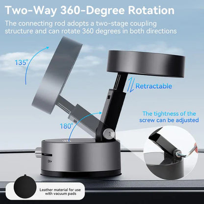 Vacuum Magnetic Suction Phone Holder – Ultra-Stable 360° Rotation Mount